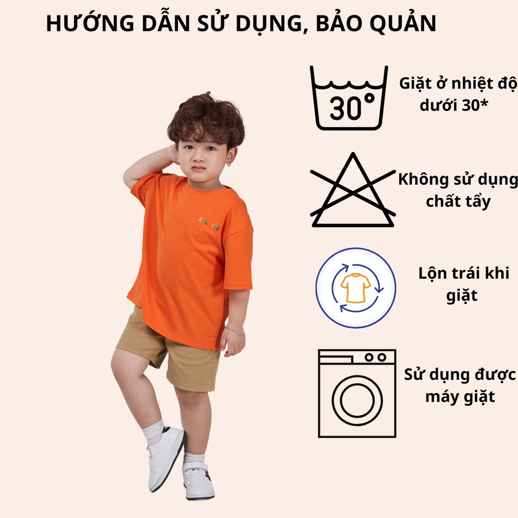 Áo thun cho bé YODY vải cotton thoáng mát in hình icon dễ thương TSK5203