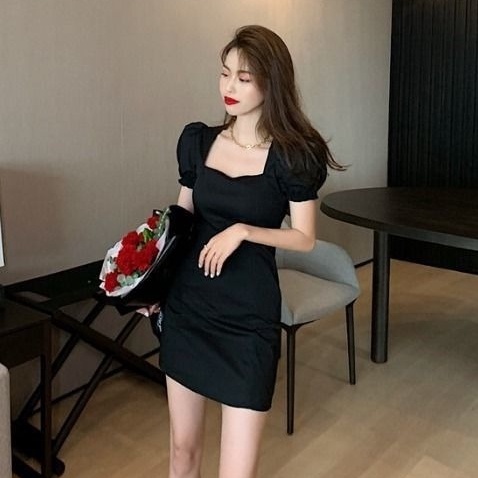 Đầm Cổ Vuông Tay Phồng Phong Cách Thời Trang Mùa Hè Mới Cho Nữ