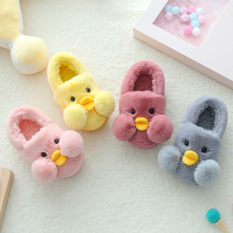 Giày cotton đi trong nhà kiểu hoạt hình xinh xắn ấm áp cho bé