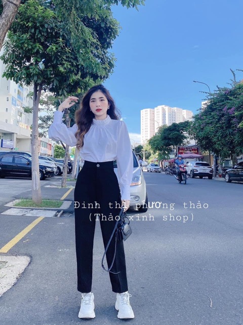 Quần baggy vải( quần tây) cúc giữa | BigBuy360 - bigbuy360.vn