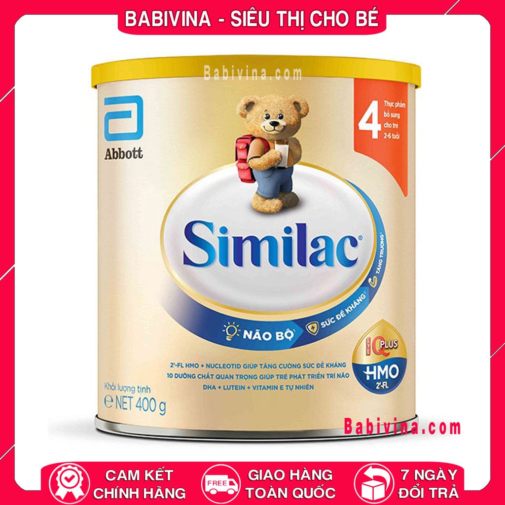 [CHÍNH HÃNG] Sữa Similac 400g HMO Đủ Số 1, 2, 3, 4 | Date Mới Nhất, Giá Tốt Nhất | Babivina