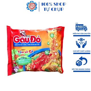 Mì tôm Gấu Đỏ hương vị tôm và gà bổ sung vitamin C & B1_gói 63g