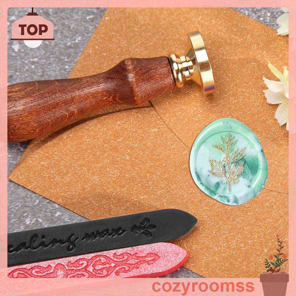 Con dấu đóng sáp niêm phong bì thư bằng đồng hình hoa lá trang trí thiệp cưới/ sản phẩm thủ công