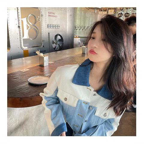 Jiashucheng Áo Khoác Denim Ngắn Dáng Rộng Phong Cách Hàn Quốc Thời Trang Mùa Thu Hàng Mới Dành Cho Bạn Nữ