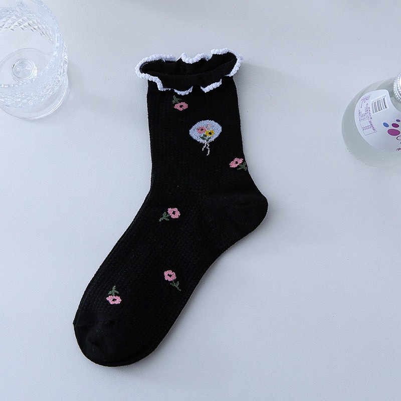 Tất nhún cổ bèo MOKANA tất cao cổ bèo dễ thương phong cách Hàn Quốc TC15