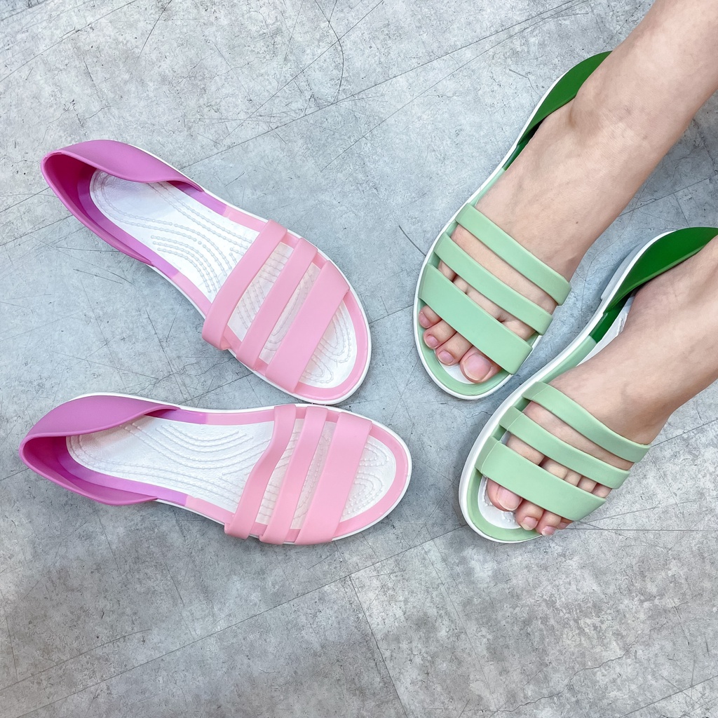 Dép lê nữ thời trang đế bệt có quai hậu MayTo phong cách nhẹ nhàng màu xanh nhạt, tím hồng, nâu nhat DL-01