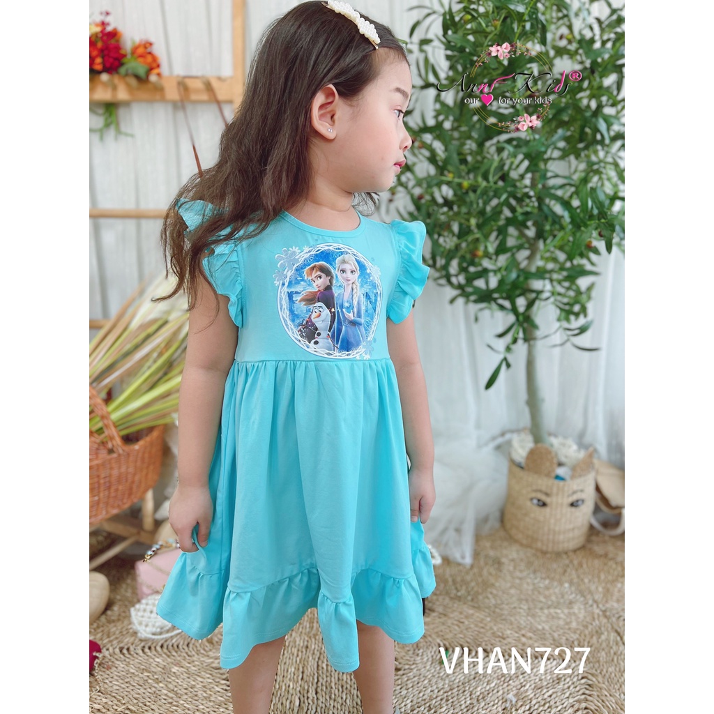 ĐẦM THUN ĐUÔI CÁ ELSA HỒNG CHO BÉ GÁI