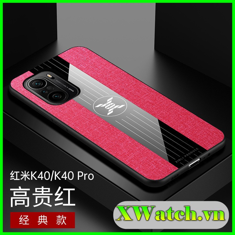 Ốp lưng vải jean Xiaomi Redmi K40 / K40 Pro / Mi 11 họa tiết kẻ sọc cao cấp
