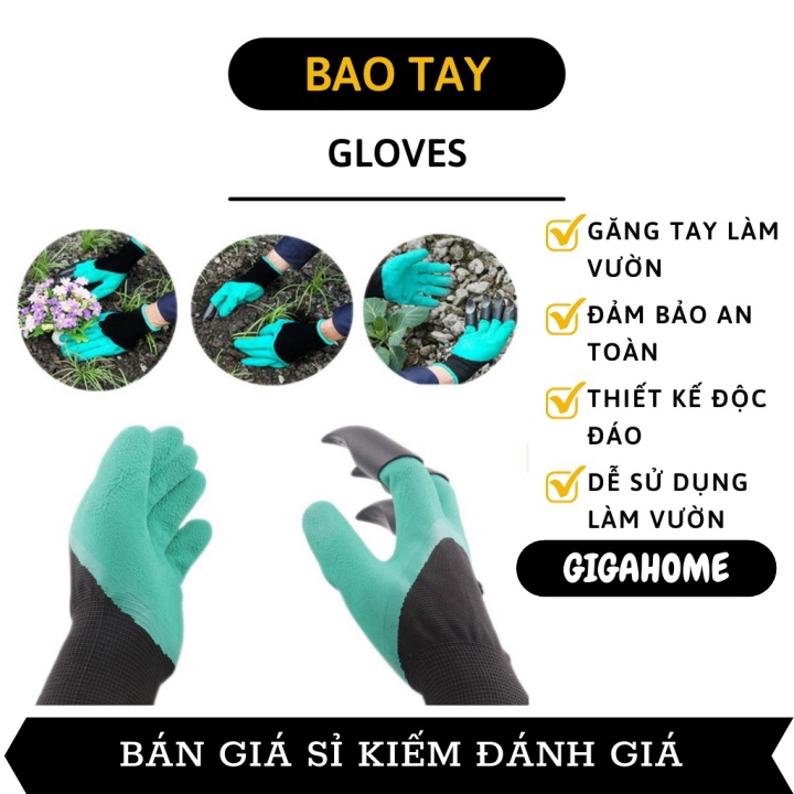 Bao Tay Làm Vườn GIGAHOME Găng Tay Bảo Hộ Có Móng Vuốt Chuyên Dụng Bới Đất, Chăm Sóc Cây 3147