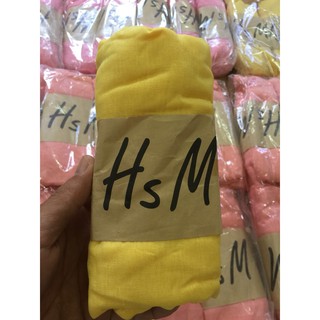 Khăn h&m vải đũi màu vàng