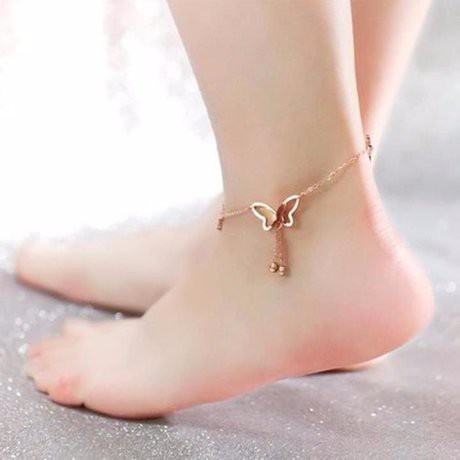 Lắc chân titatium Bướm cao cấp