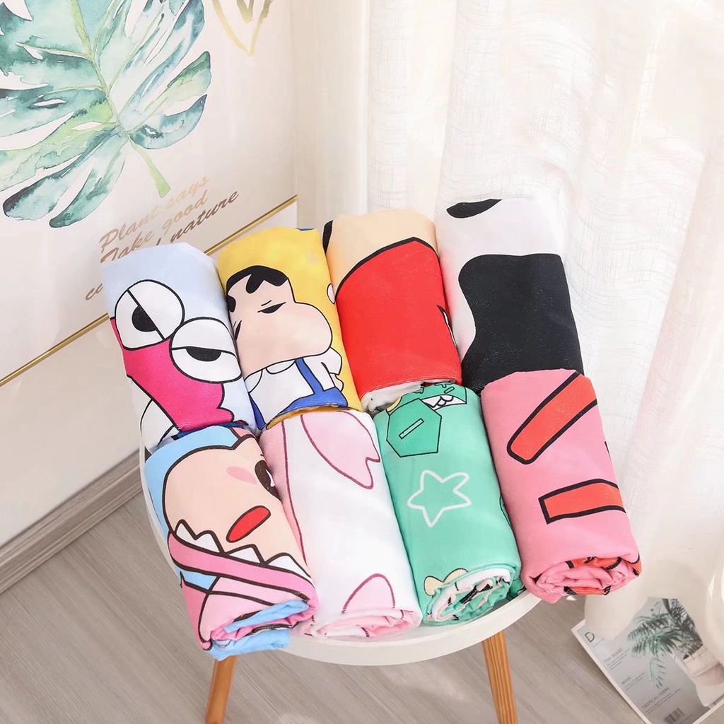 Khăn Tắm Thể Thao Dài Thấm Hút Tốt In Hình Cậu Bé Bút Chì Shin-Chan Hoạt Hình Cho Nam Nữ