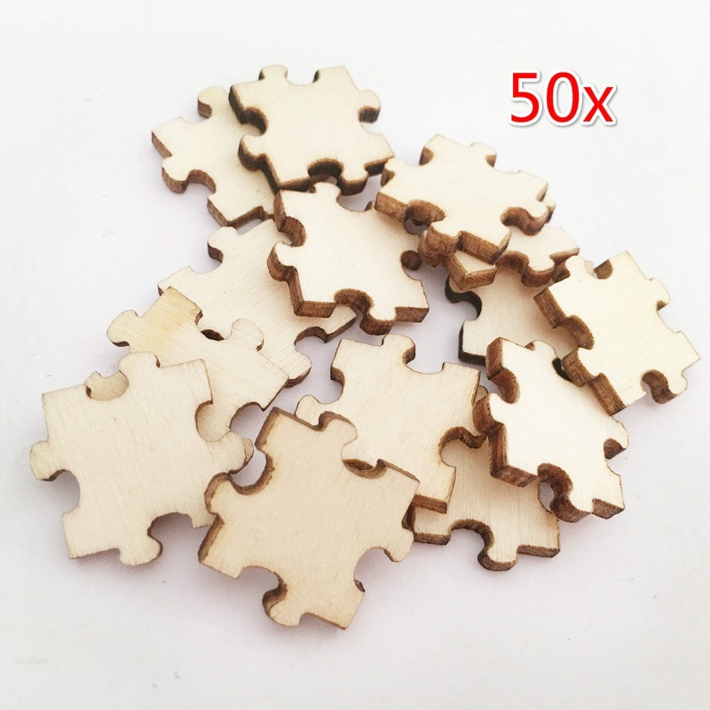 Set 50 Miếng Gỗ Nhiều Màu Sắc Dùng Để Trang Trí Đồ Thủ Công