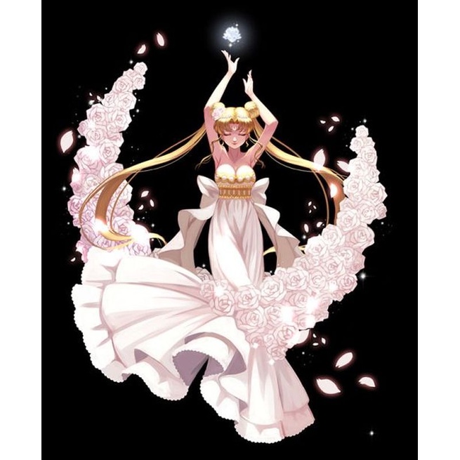 Set tranh đính đá 5d hình cô gái hoạt hình trang trí độc đáo DIY