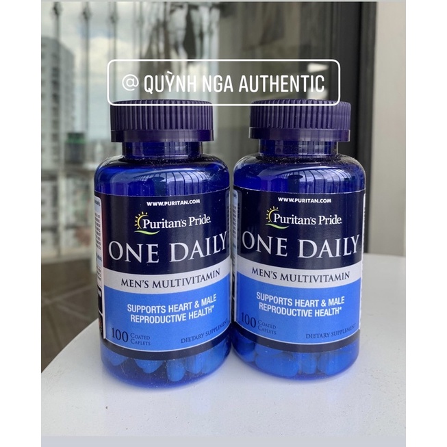 🔥Vitamin tổng hợp nam/nữ Puritan's Pride One Daily Men's/Women's Multivitamin 100 viên uống 1 viên/ngày