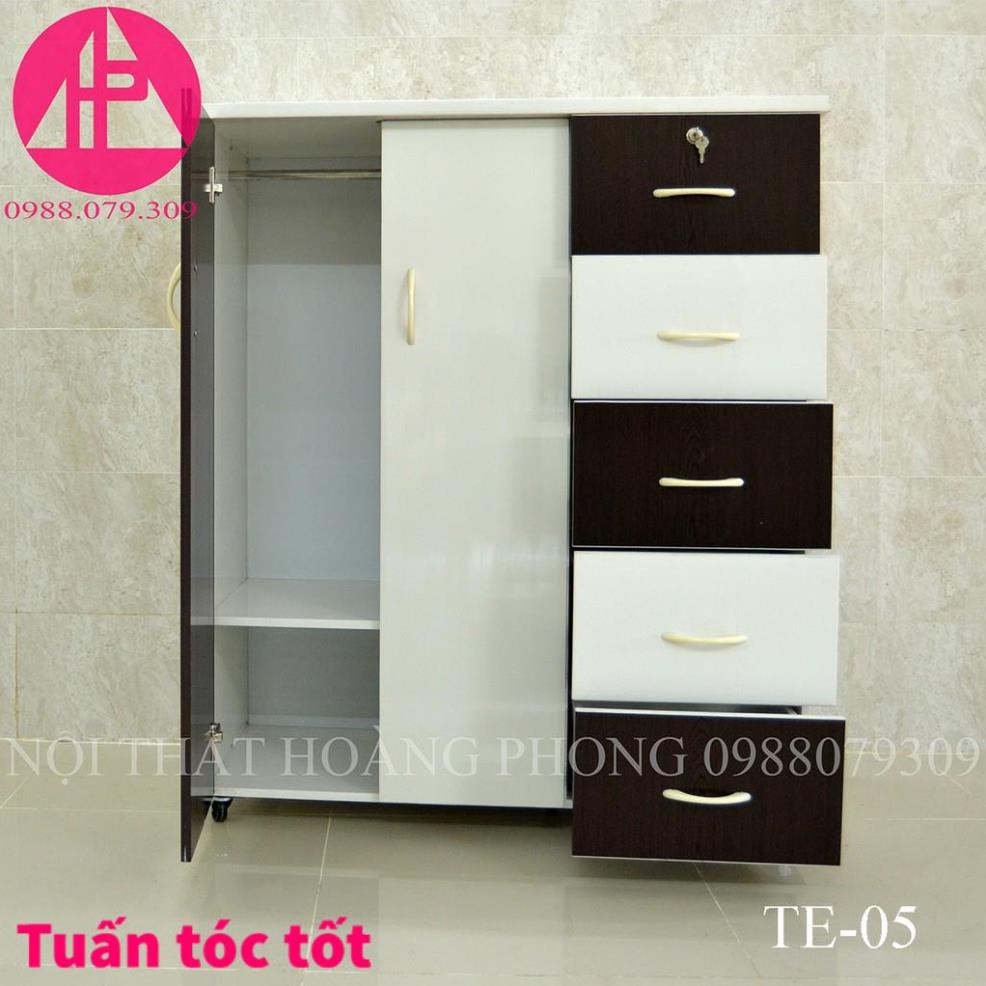 Tủ trẻ em Nhựa đài loan 1m03 x 1m28 Màu đen trắng 5 ngăn kéo 2 cánh treo   Cao cấp bảo hành 2 năm Miễn phí vận chuyển