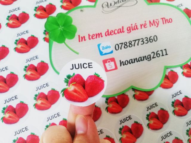 Tem trái cây 1000c in theo yêu cầu/ có sẵn mẫu cho khách lựa chọn