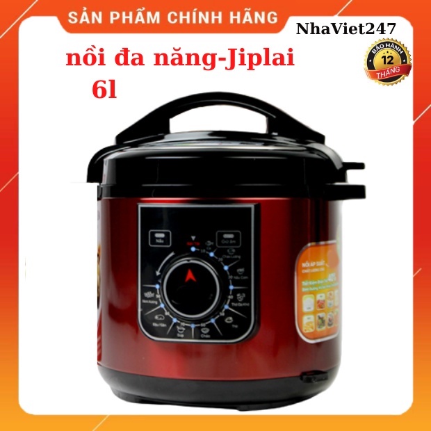 Nồi áp suất điện đa năng JIPLAI-6LIT-1000W-ninh nhanh-hầm nhừ.nấu cơm,tặng xủng hấp cách thuỷ-bảo hành 12 tháng