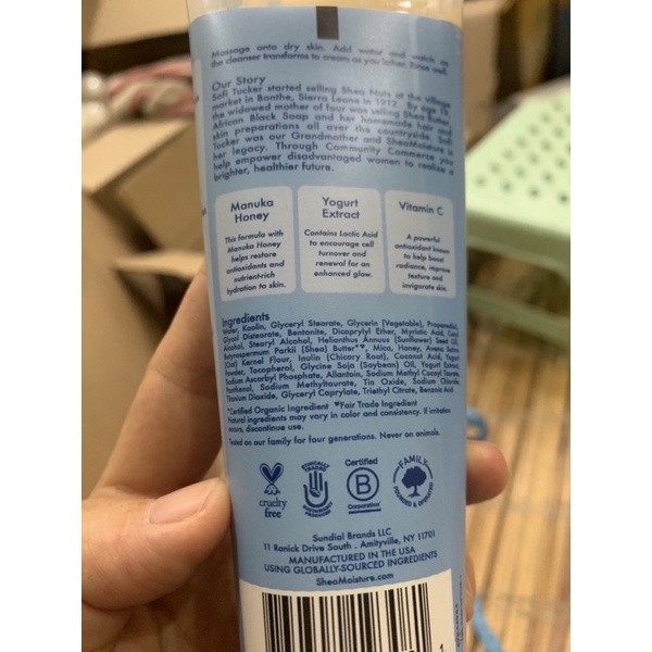 Sữa rửa mặt shea moisture manuka honey & yogurt vitamin c 119g