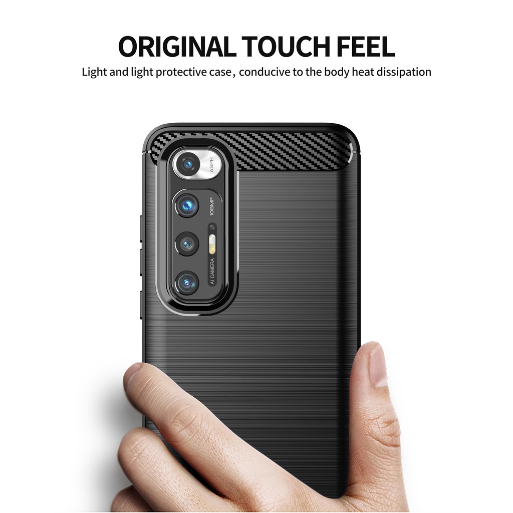 Ốp Điện Thoại Silicon tpu Mềm Chống Sốc In Họa Tiết Sợi Carbon Mượt Mà Cho Mi Xiaomi 10s