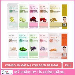 Combo 10 miếng mặt nạ dưỡng da dermal hàn quốc