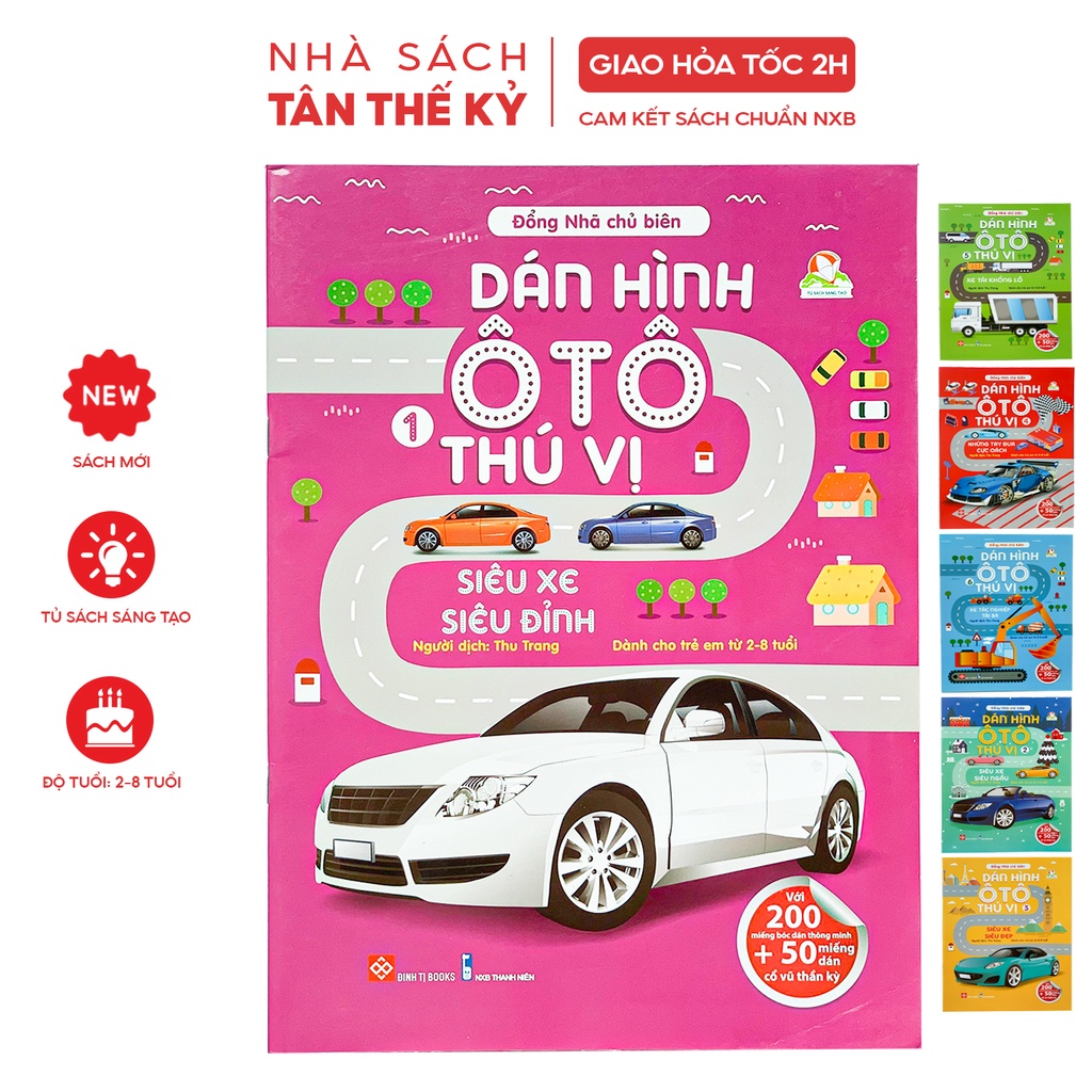 Sách Dán hình ô tô thú vị tìm hiểu các loại xe cho trẻ 28 tuổi