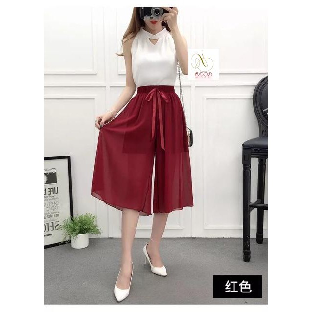 #889 Quần giả váy voan chiffon hàng Quảng Châu