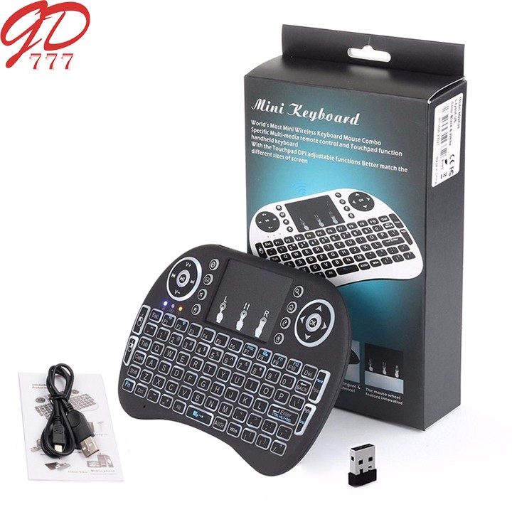 Chuột Bay Kiêm Bàn Phím Không Dây mini i8 Cho Smart Tivi và Android Box