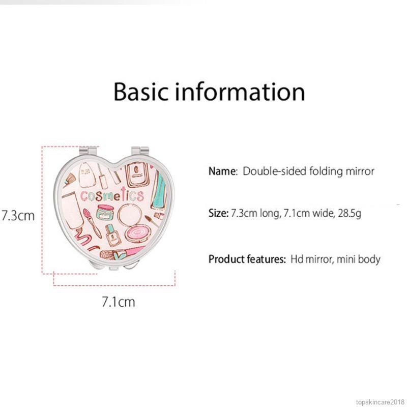 Gương trang điểm kích thước nhỏ mặt có thể gập lại tiện dụng