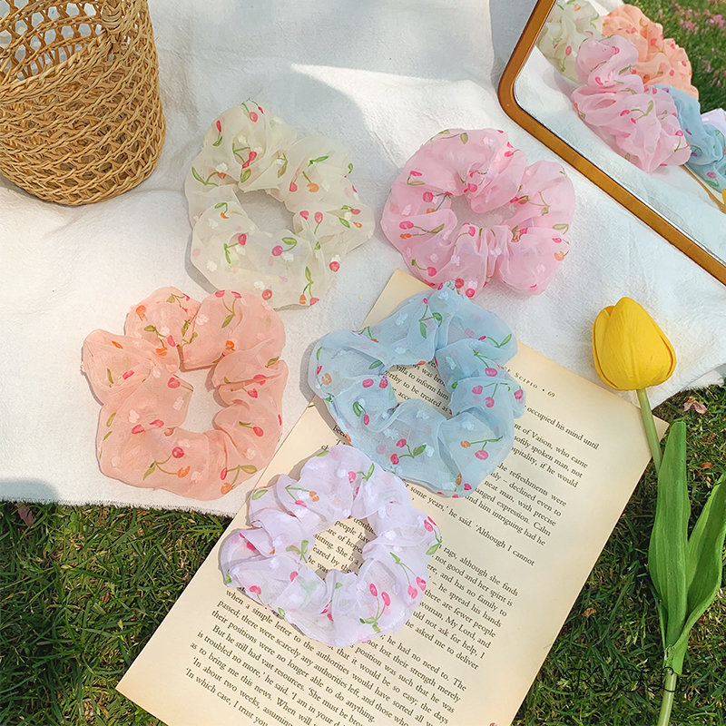 Dây Buộc Tóc Co Dãn Họa Tiết Hoa Thời Trang Cho Nữ Kifli