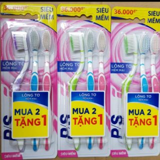 Bộ 3 bàn chải đánh răng P/S Lông tơ mềm mại