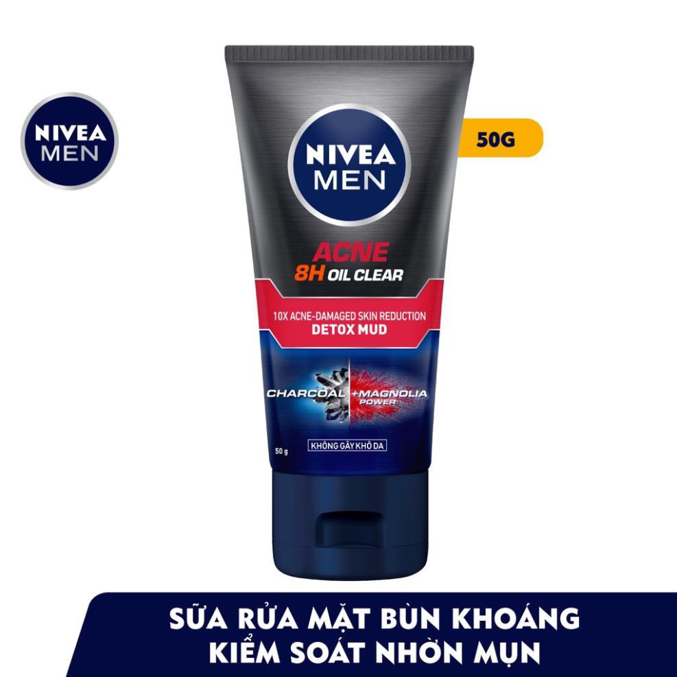 mailinh_4647 [Nivea] Sữa Rửa Mặt Nivea Men Detox Mud Bùn Khoáng Giúp Giảm Mụn & Hư Tổn Da (50G) - 83941