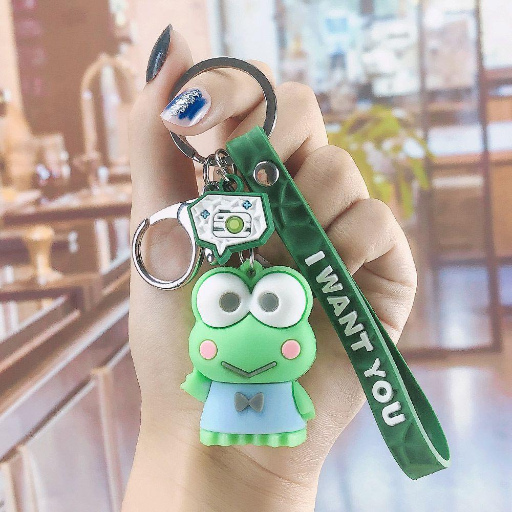 Móc Khóa Búp Bê Anime Kuromi Mắt To Bằng Silicone Sáng Tạo