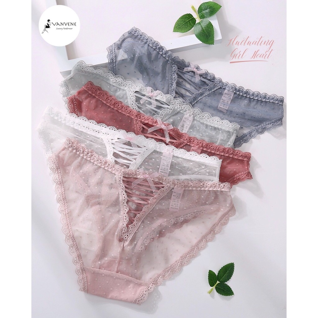 QUẦN LÓT REN LƯỚI ĐAN DÂY LỤA SAU SEXY THOÁNG MÁT FREE SIZE Q118