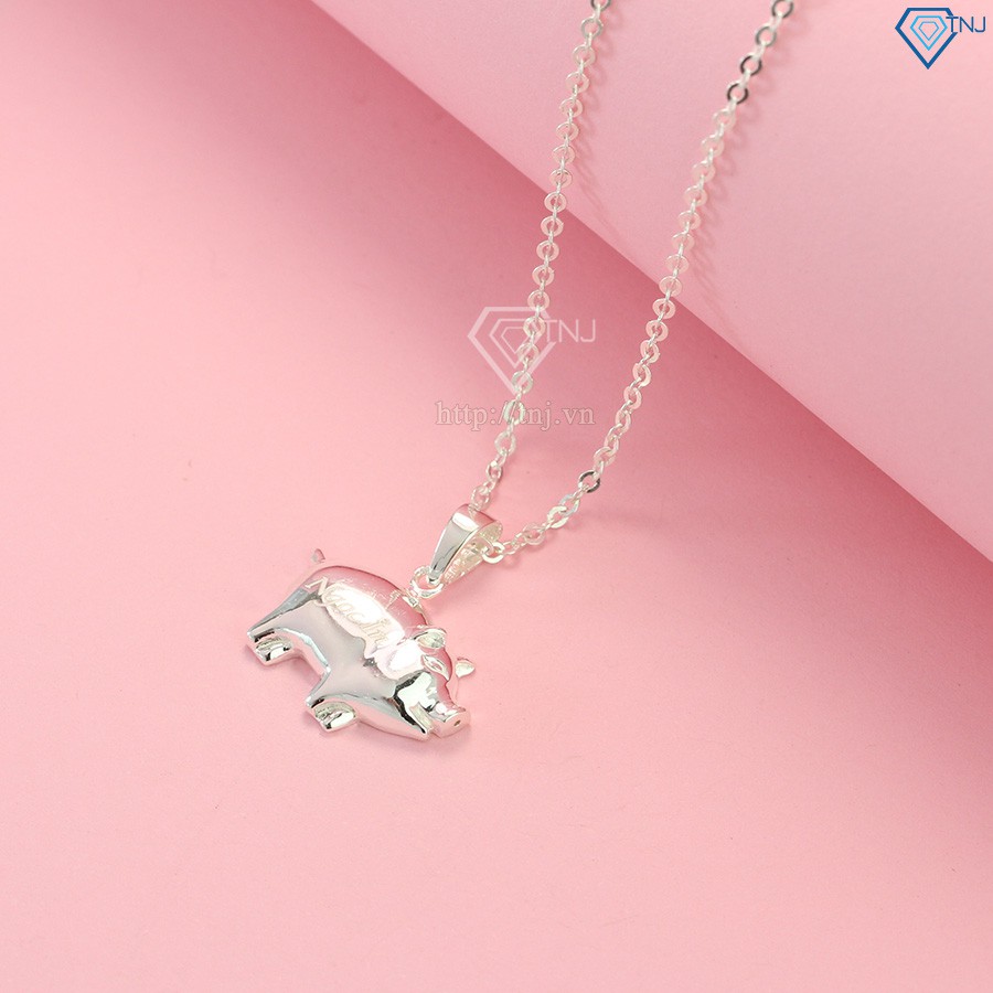 Dây chuyền bạc nữ, vòng cổ bạc nữ đẹp hình con lợn dễ thương DCN0431 - Trang Sức TNJ