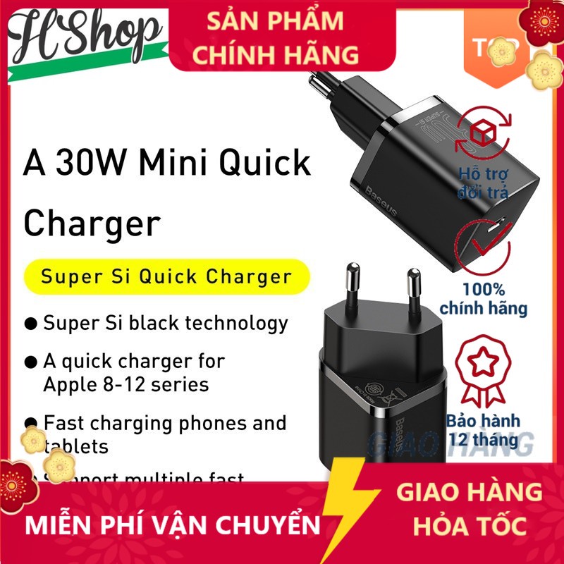 - Củ Sạc Nhanh PD 30W USB Type C Hỗ Trợ QC3.0 cho táo Phone 12 - [HSHOP]