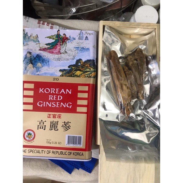 HỒNG SÂM CỦ KHÔ 6 NĂM TUỔI HÀN QUỐC HỘP THIẾC 150g