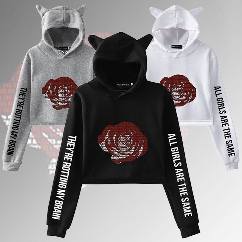 Áo hoodie tay dài hình mèo xinh xắn cho nữ