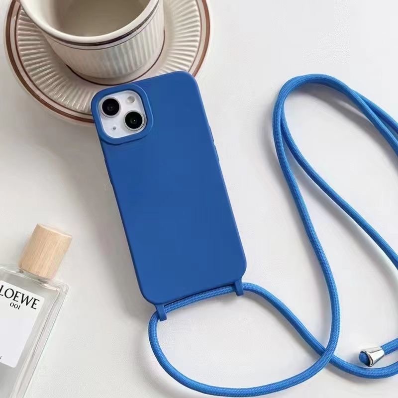 Ốp Điện Thoại Silicon Mềm Đục Chống Thất Lạc Có Dây Đeo Cho iPhone 13 12 11 Pro X XS MAX XR 7 8 Plus