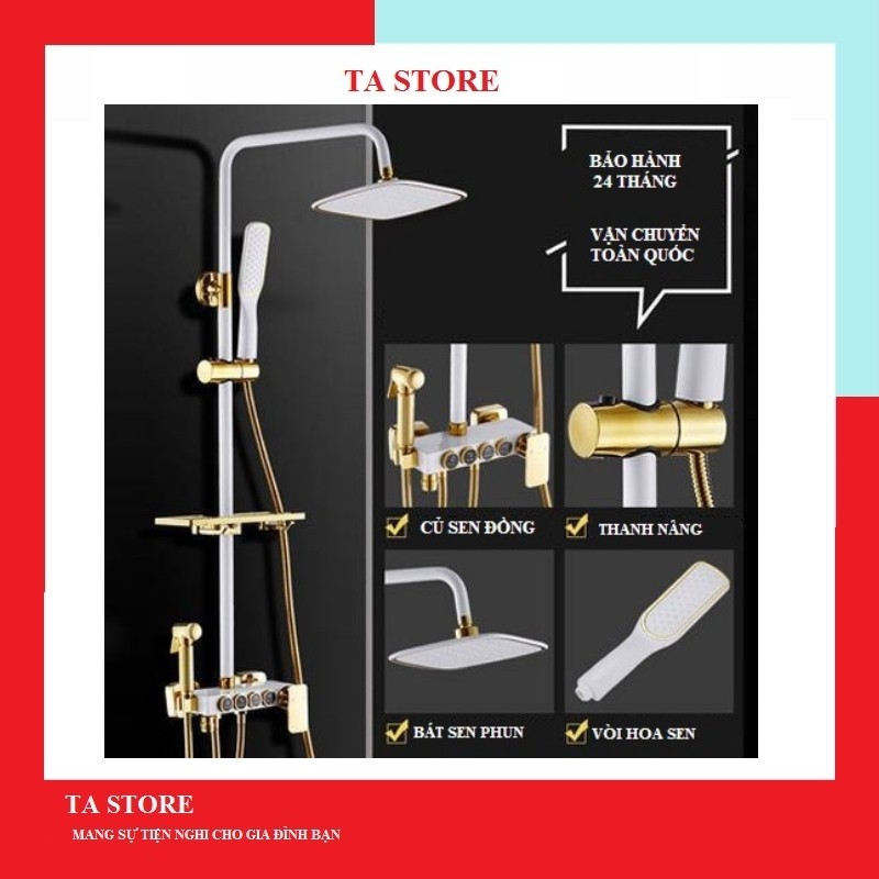 Sen Cây Vòi Tăng Áp Nóng Lạnh Kèm Vòi Xịt Vệ Sinh TATAMO Sen Tắm 4 Chức Năng Thiết Bị Nhà Tắm TA STORE ST06
