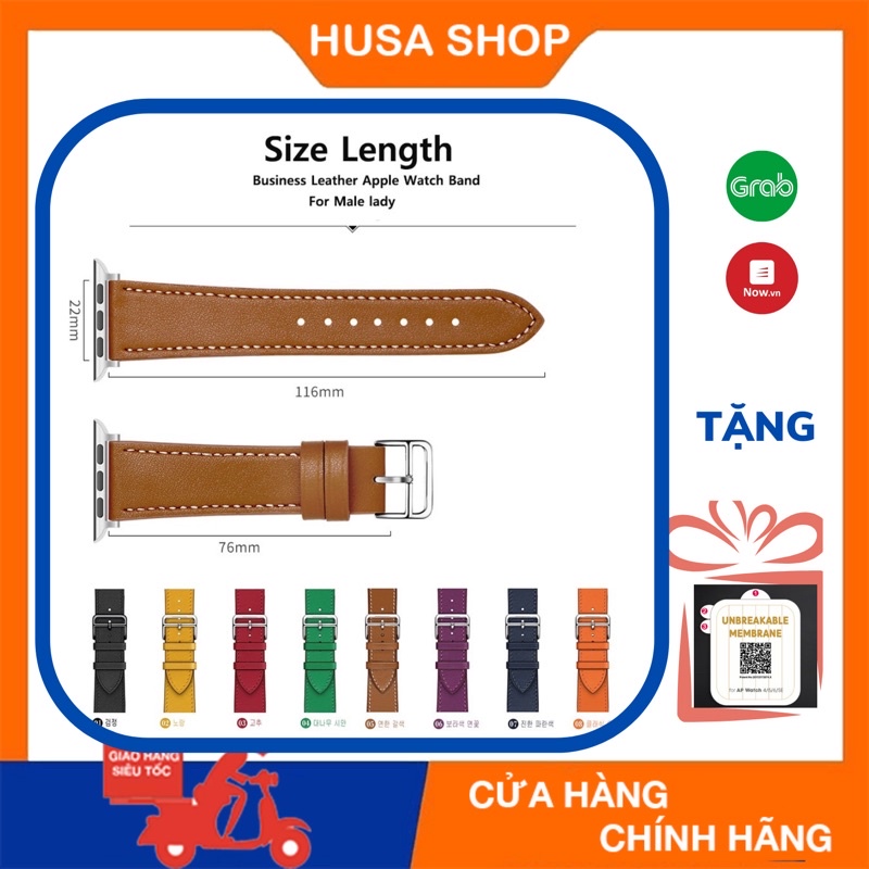 Dây Da Khuy Cài Đủ Size 38mm/40mm/42mm/44mm cho Apple Watch 1/2/3/4/5/6/se