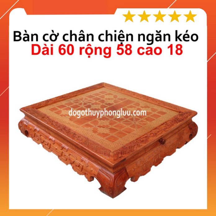 Bàn cờ tướng chiện gỗ hương đá kẻ đẹp cỡ 60x58 cao 18