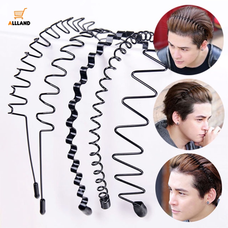 1 Băng Đô Gợn Sóng Màu Đen Thời Trang Cho Nam Nữ