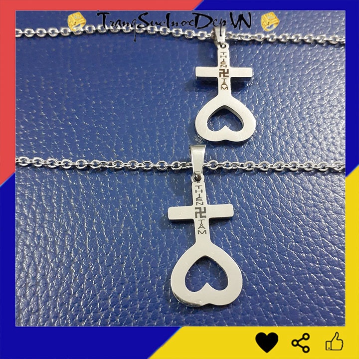 Dây chuyền inox thiên tâm 2 tầng sáng đẹp, không đen đem lại bình an may mắn cho người đeo - Có size nam và size nữ