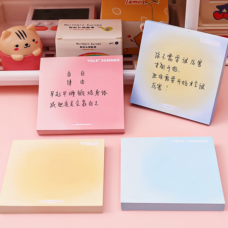 Set 50 giấy dán ghi chú màu sắc tuyến tính tiện dụng
