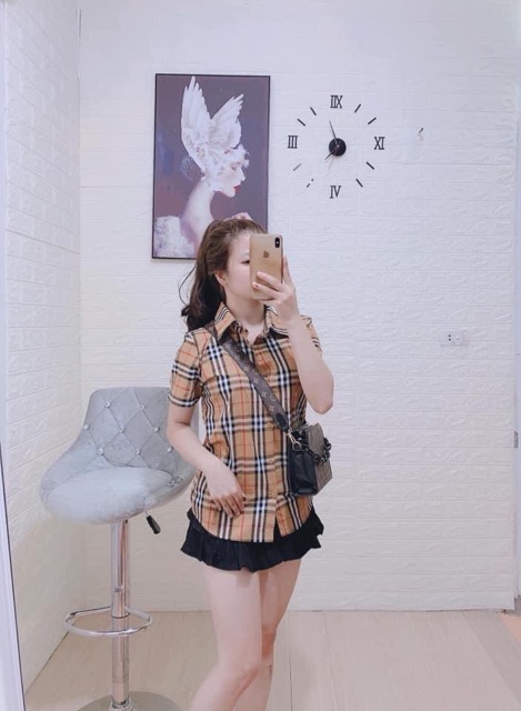 Áo Sơ Mi Kẻ Bb Màu Đậm Cộc Tay Hàng Đẹp ❤️