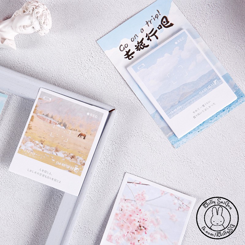 Bộ giấy ghi chú/giấy note GO ON A TRIP