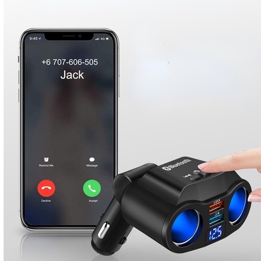 Bộ chuyển đổi bộ sạc đa năng trên ô tô có ổ cắm bật lửa Bluetooth 2 với cổn Winter064