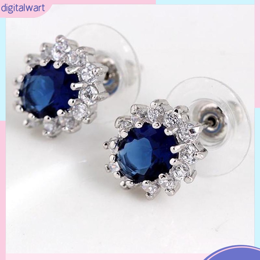 Bộ Nữ Trang Dây Chuyền Bông Tai đá kim cương nhân tạo thời trang