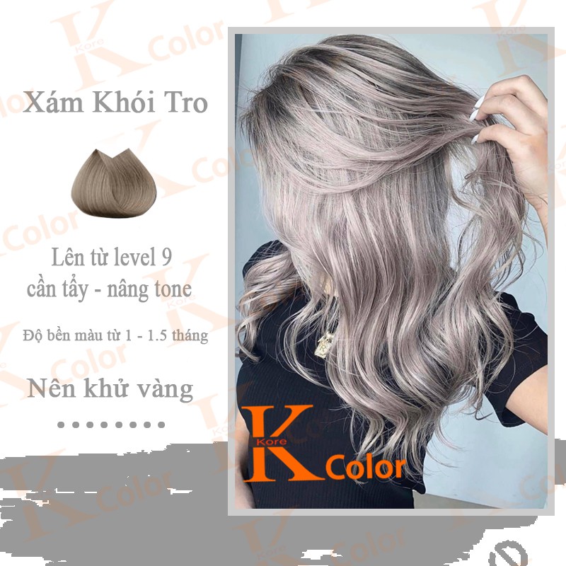 Thuốc nhuộm tóc Xám Khói Tro sử dụng tại nhà nhiều thảo dược giá rẻ kcolor